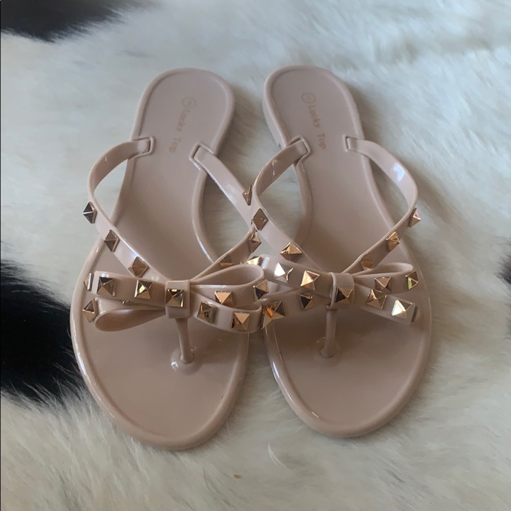 Rock stud designer inspired flip flops